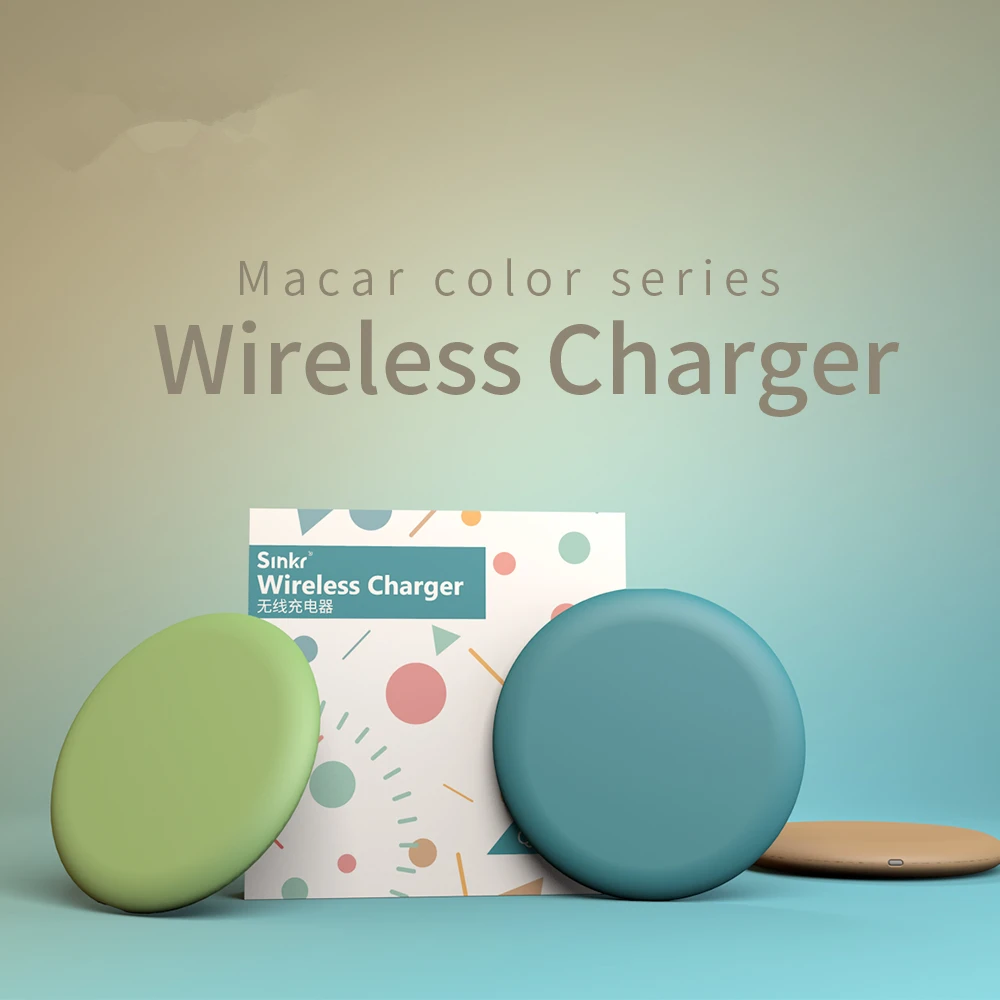 Цветное Беспроводное зарядное устройство Macaron для AirPod samsung Galaxy S9/S9 + S8 S7 Edge USB Qi