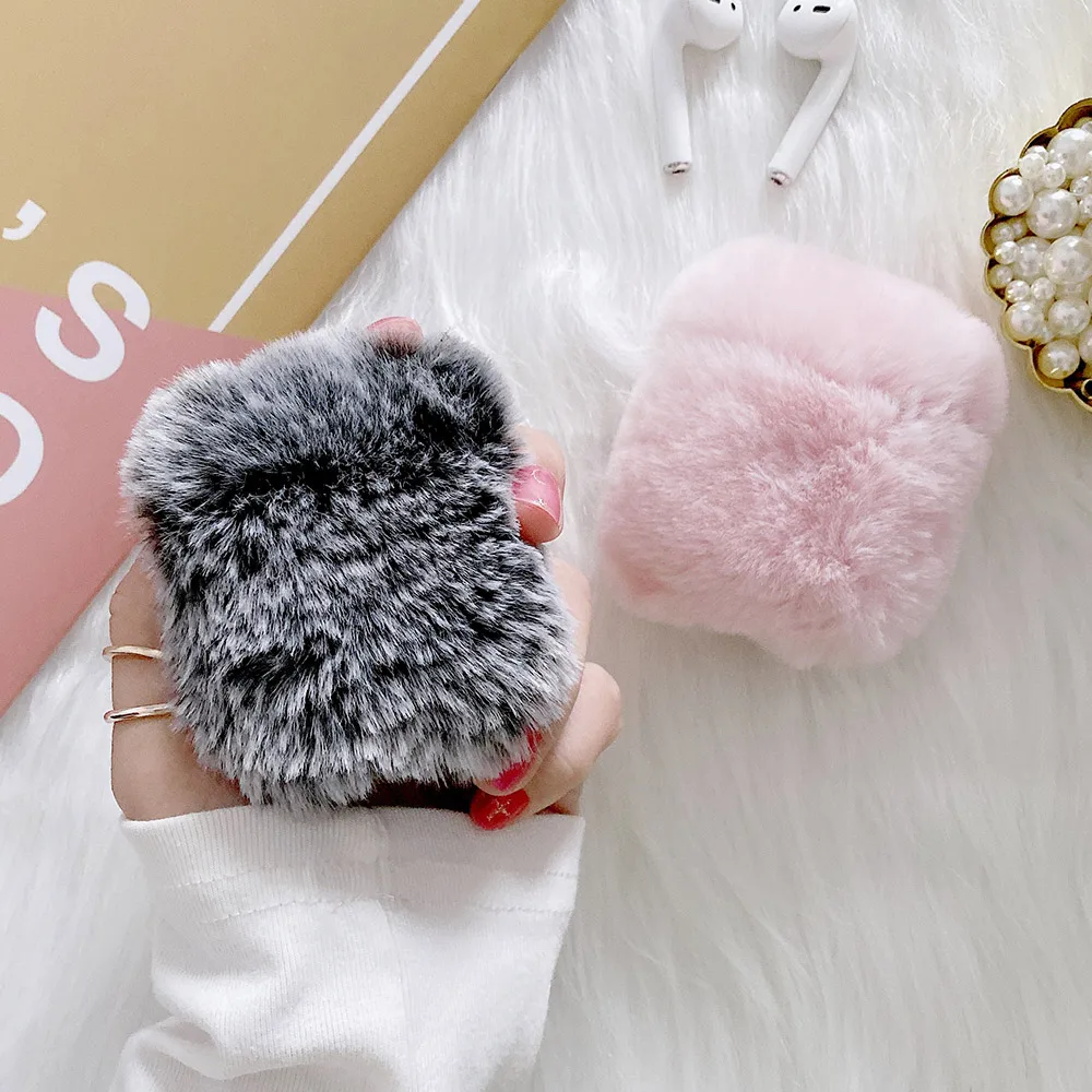 

Fashion Soft Earphone Case For Airpods 2 1 Lovely Plush Wireless Earphone Protective Case On For Airpods 1 2 With Buckle Funda