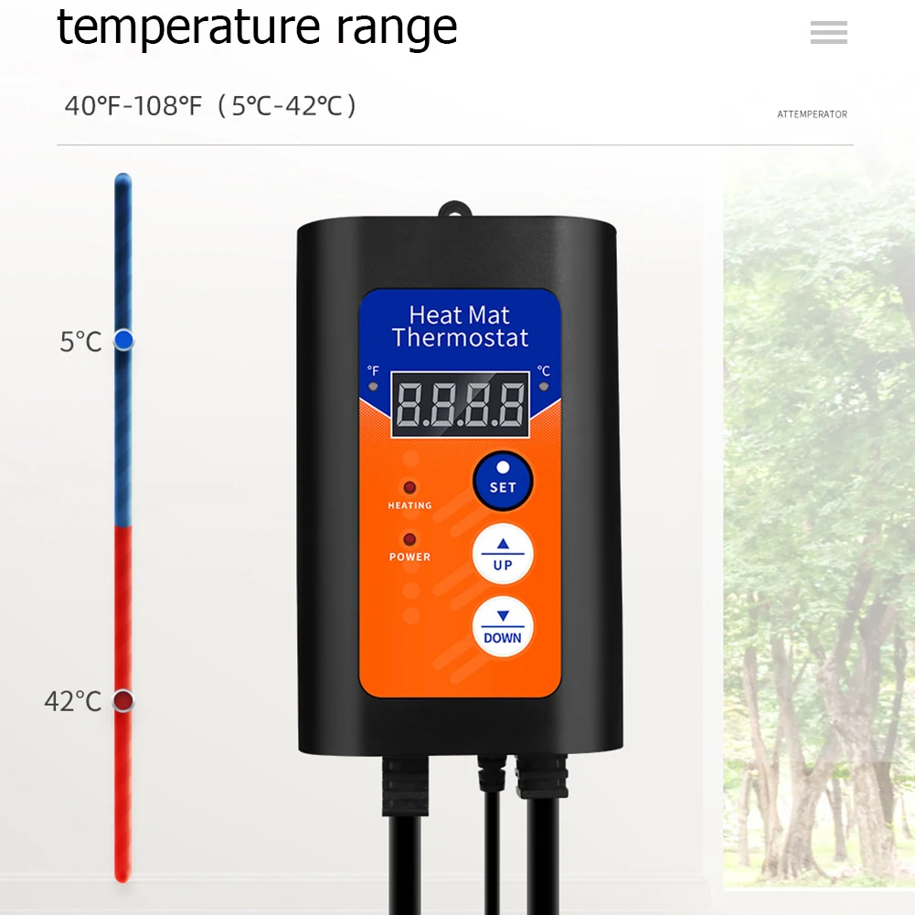 

1000W 230V Digital Heat Mat Thermostat Temperature Controller for Reptiles Amphibians Germination Reptiles Pet Supplies