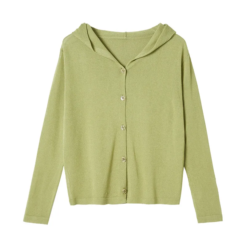 XJXKS 2020 весна лето новый модный однобортный женский кардиган с капюшоном удобный