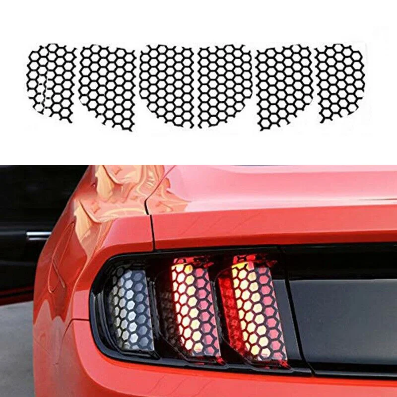 

6pcs Taillight Stickers Pack Rear Honeycomb pattern Exterior Accessories