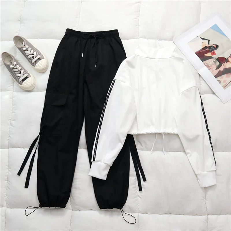 

Women's Hip Hop Long Sleeve Hoodie Sweatshirt Hip Hop Harajuku Bf Hoodies Women Hoody Female Zipper Hoody Coat