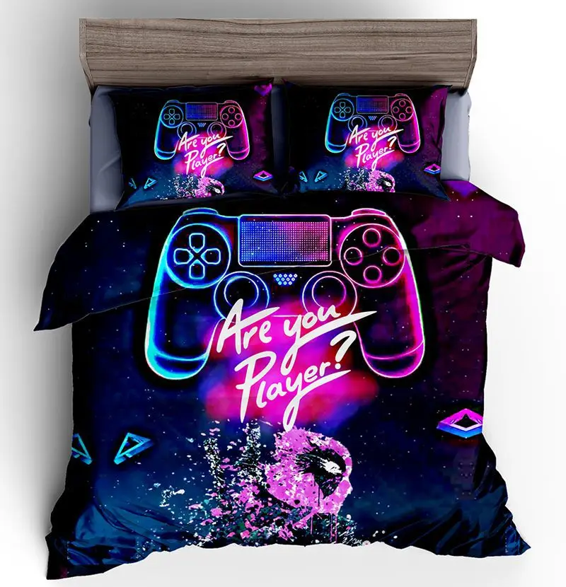 

3D Cartoon Players Prints Bedding Set Comforter Soft Duvet Cover Pillowcase Single Full Queen King Bedclothes 2pcs/3pcs