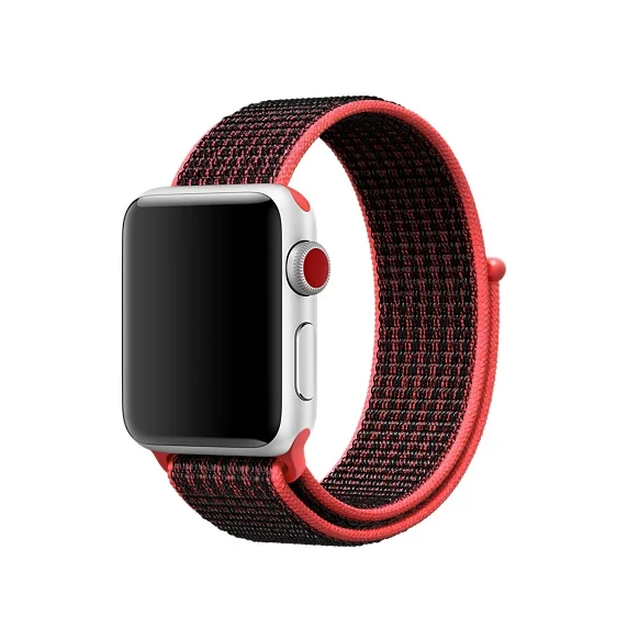rose black Горячая цветной нейлоновый ремешок для Apple Watch серии 4 44 мм 40 мм ремешок для часов спортивные полосы для iwatch 42 мм 38 мм 3 2 1 серия 5 - Цвет ремешка: rose black