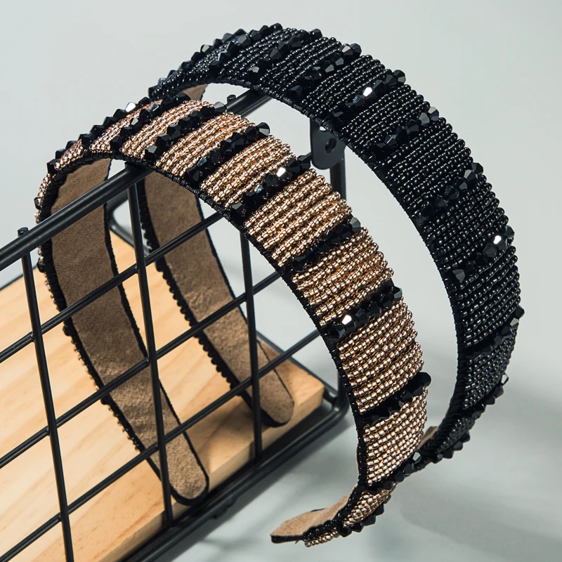 Женские резинки для волос Za широкие плетеные ручного изготовления из кристаллов