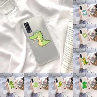 cute cartoon crocodile phone case transparent for xiaomi redmi note 3 9 7 4 8 8t 10 cc9e 11ultra t lite play pro 4g 5g