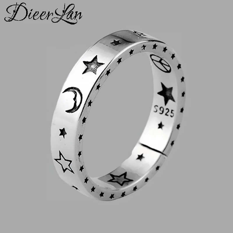 Винтажные серебристые кольца в стиле бохо с Луной и звездами для женщин мужчин
