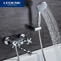 ledeme 1 set classic bathtub faucets single handle brass bath faucet mixer tap shower head kit bathtub shower faucet sets l3184