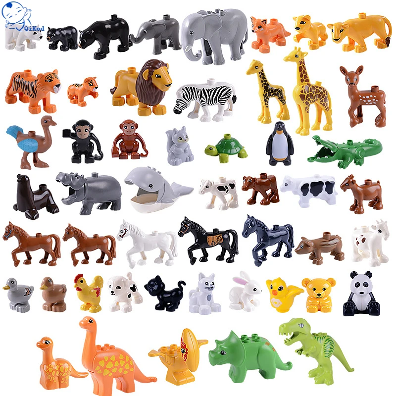

Animal Series Model Figures Duploeds Building Blocks Animals Educational Toys For Kids Children Gift Compatible With Blocks