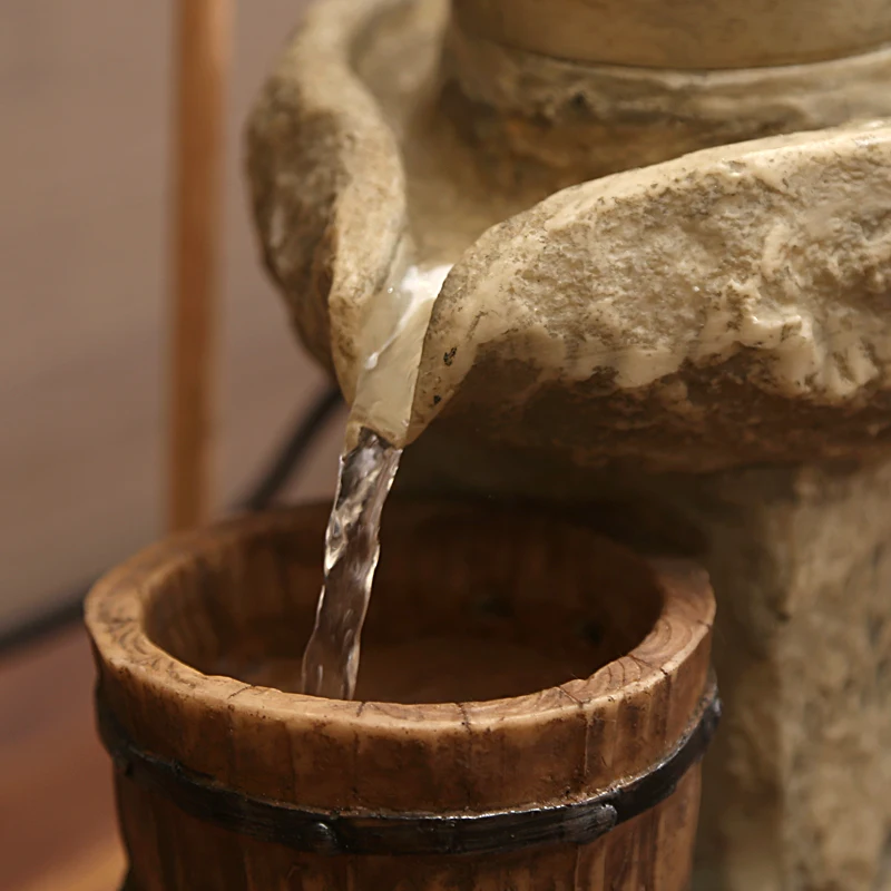 110V / 220V кран фонтан воды Смола винтажное украшение ремесла дома фэн шуй