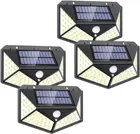 Уличное настенное освещение на солнечной батарее с датчиком движения, водонепроницаемое охранное наружное освещение для входной двери, заднего двора, гаража, сада