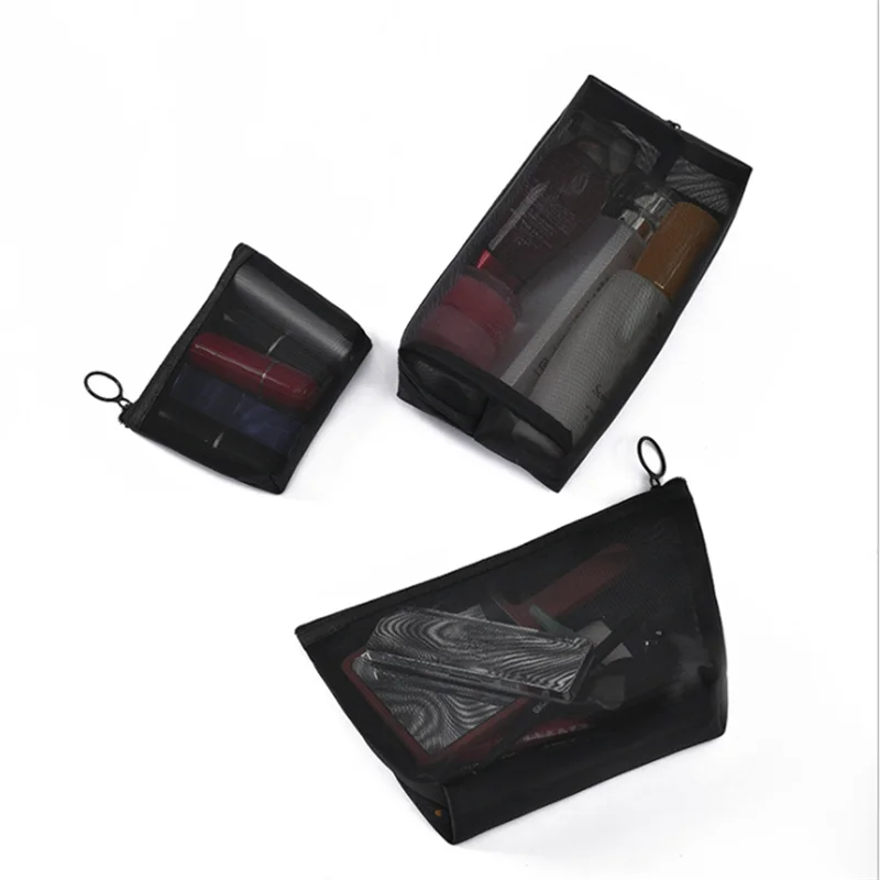 

Women Men Necessary Cosmetic Bag Transparent Travel Organizer Fashion Small Large Black Toiletry Bags Makeup Pouch