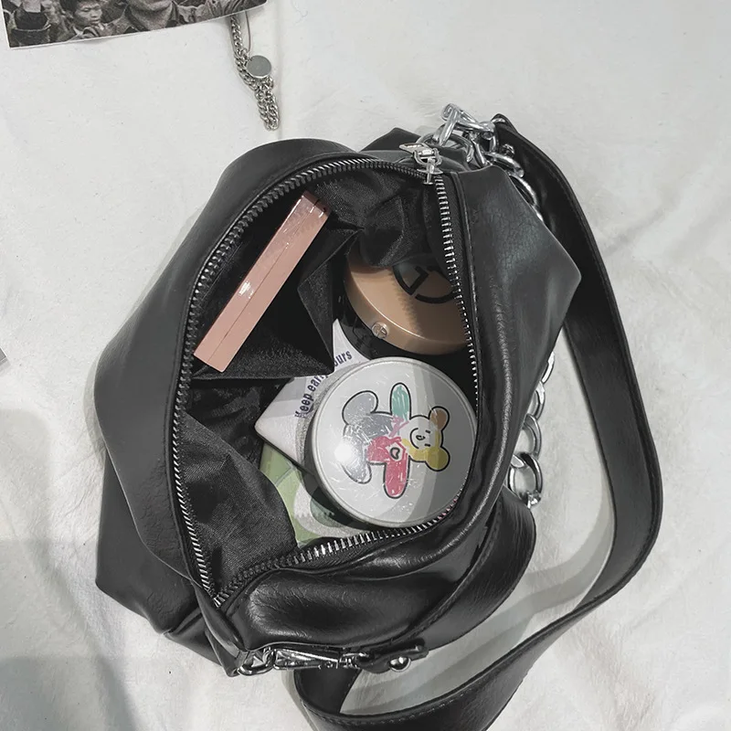 

Fashion Women Chain Shoulder Handbag PU Leather Crossbody Bag Large Capacity Soft Leather Messenger Bags Lady Travel Purse Bag
