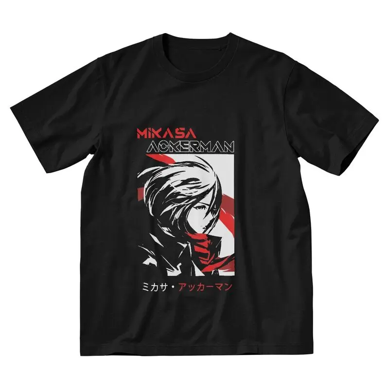 

Футболка Mikasa Ackermann с изображением атаки на титанов, мужские хлопковые футболки с рисунком, футболка с коротким рукавом, футболки с рисунком