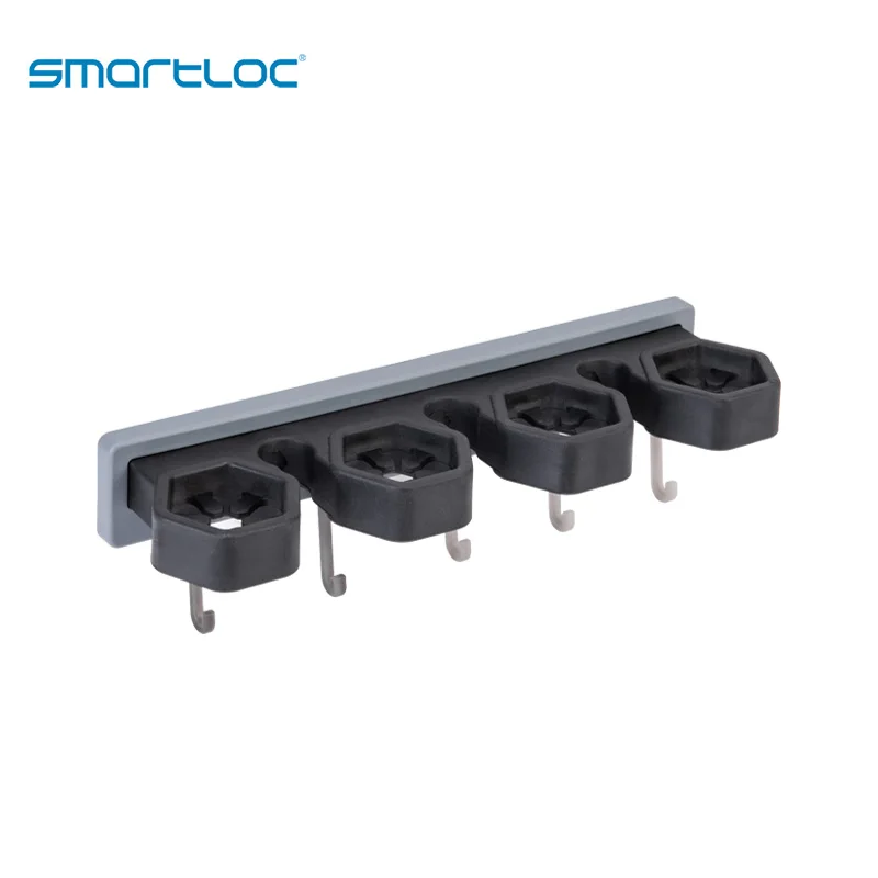 

Smartloc Wall-mounted Storage Rack Mop Wall Hanging Toilet Brush Holder Squeegee Towel Hook