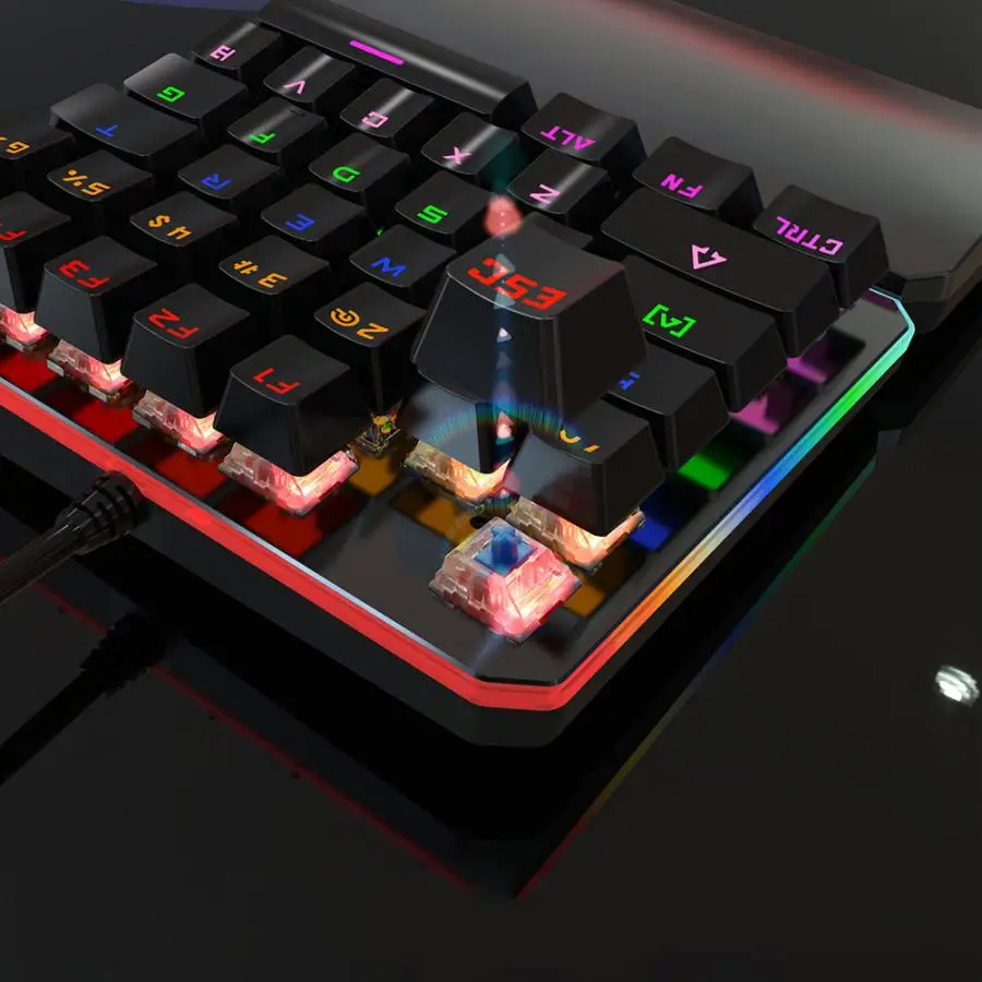 Механическая игровая клавиатура 35 клавиш проводная с подсветкой для одной руки