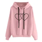 Женская толстовка с длинным рукавом, с принтом сердечек