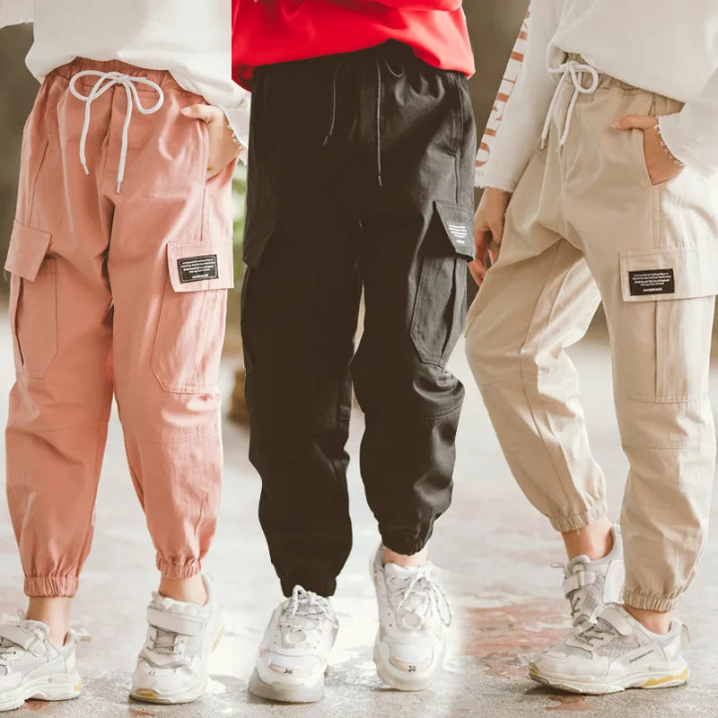 Модные брюки-карго для девочек 2020 детская одежда от 8 до 12 весенние детские