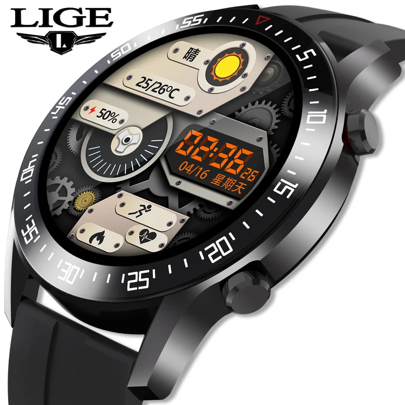 LIGE 2020 Новые мужские и женские Смарт часы с Полноразмерным сенсорным экраном