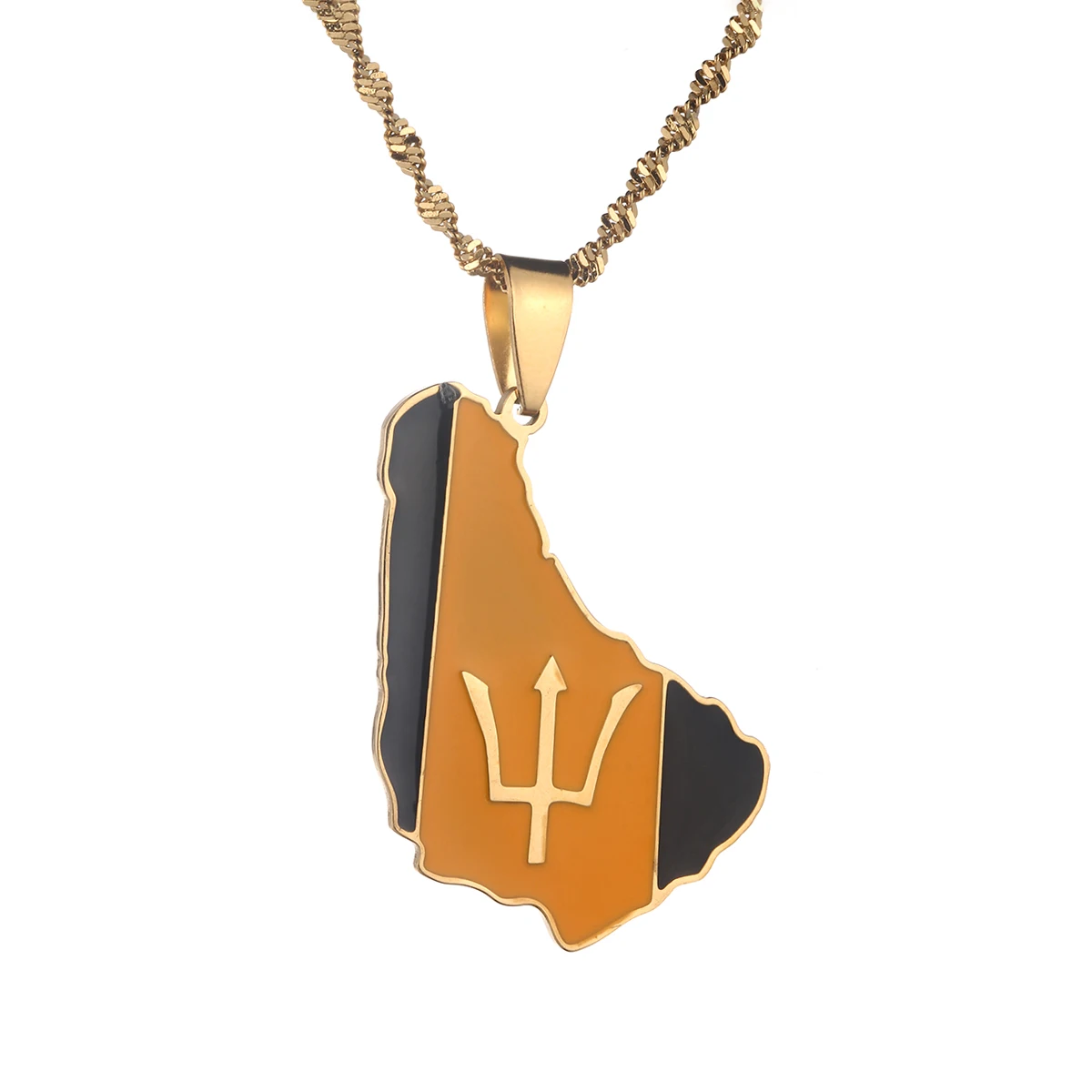 Эмалированные ожерелья с картой острова Барбадоса в латиноамериканском стиле