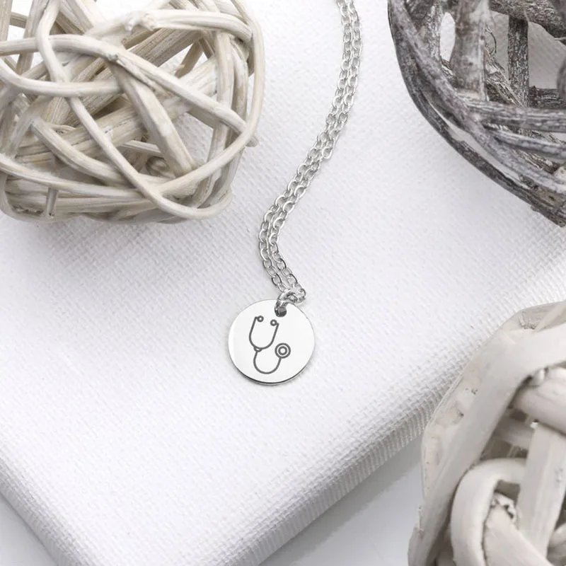 

MYDIY Doctors Day Gift Personalized Medical Necklace Nurse Gift Doctor Gift Necklaces for Women Medical Jewelry Coin Necklace