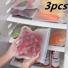 Силиконовые контейнеры для хранения пищевых продуктов, герметичные контейнеры многоразового использования с молнией, герметичный кухонный органайзер для свежих фруктов и овощей в морозилке