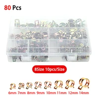 80pcs 5678910111214mm spring clip fuel line hose water pipe air tube clamps fastener strong spring clips hose clamps