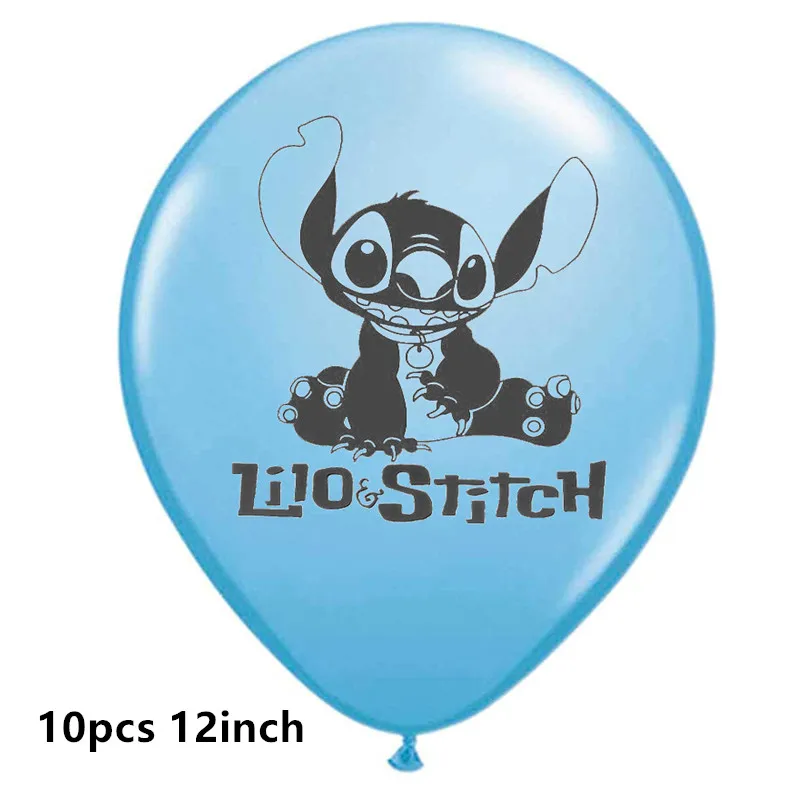 10pcs 12inch 10 шт. латексные шары для Стича, Лило и Стич, для малышей, для дня рождения, для детей, подарок на Рождество, вечерние украшения, шаровары с рисунками из мультфильмов - Цвет: 10pcs 12inch