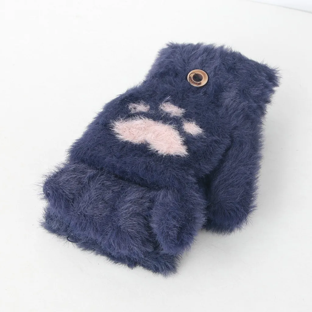 

Winter Gloves For Kids Toddler Baby Warm Knit Convertible Flip Top Heart Fleece Mittens Gloves Girls Boys Cotton Warm Gloves