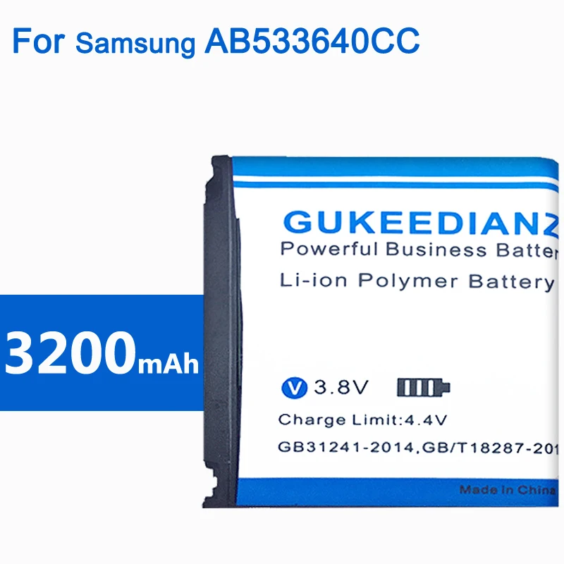 AB533640CC 3200 мАч 100% Новый Сменный аккумулятор для телефона Samsung G500 C3110C C3310C S3600C S3600i S3601C