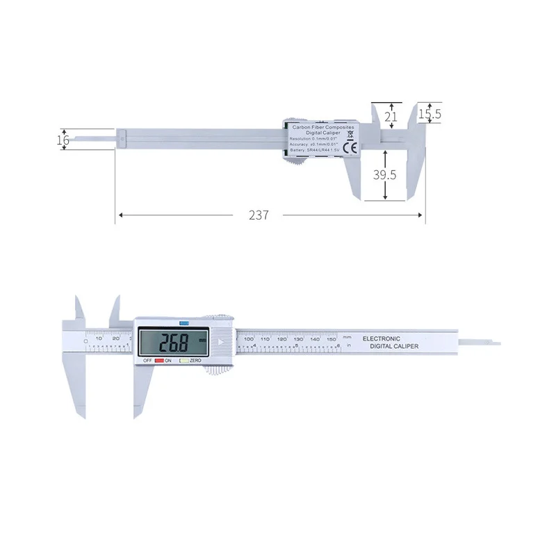 

Digital Vernier Calipers 6 inch Electronic Vernier Caliper 100mm Calliper Micrometer Digital Ruler Measuring Tool 150mm 0.1mm