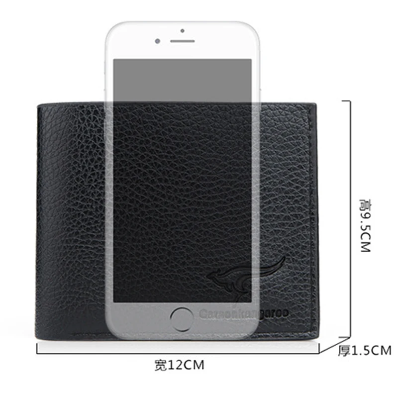 Мужской кошелек из искусственной кожи короткий двойной держатель для карт сумка