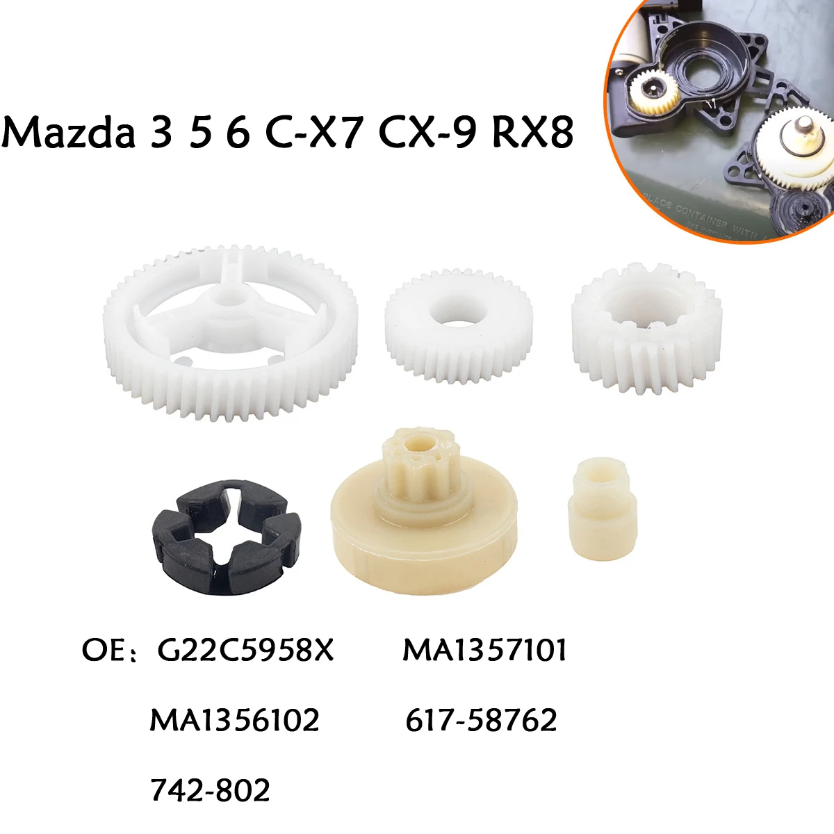 742-802 Mazda G22C5958X электропривод для стеклоподъемника 3 5 6 фотоблесток RX8 комплект