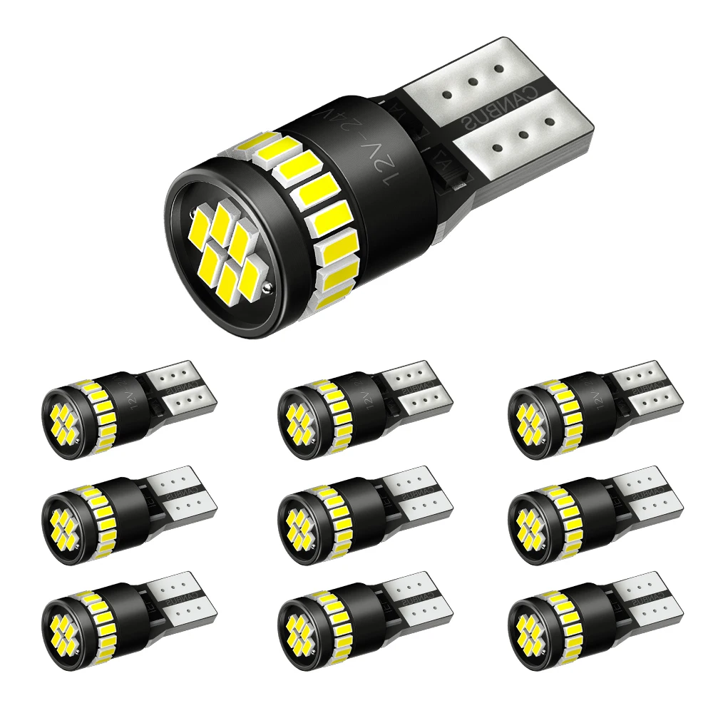 Светодиодный фонарь 10x Canbus T10 W5W 3014 SMD стояночный светильник для салона автомобиля
