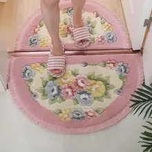 Bathroom Floor Mats Semi-circular Cut Flower Door Mats Bathroom Doorways Home Toilets Non-slip Absorbent Foot Mats Porch Carpets Bathroom Floor Mats Semi-circular Cut Flower Door Mats Bathroom Doorways Home Toilets Non-slip Absorbent Foot Mats Porch Carpets