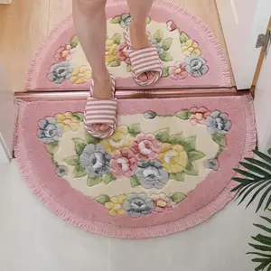 bathroom floor mats semi circular cut flower door mats bathroom doorways home toilets non slip absorbent foot mats porch carpets free global shipping