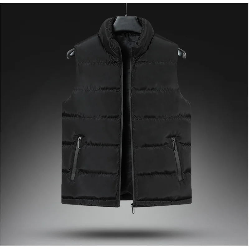 Autumn and winter men's fashion casual jacket men's padded jacket slim down cotton solid color plus fat waistcoat