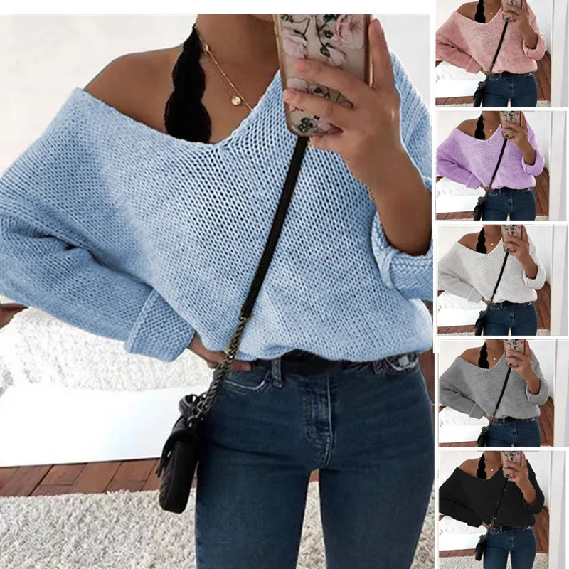 Фото Повседневный синий свитер женский sueter feminino уличная sueters de mujer moda пуловер Женский Повседневный синий свитер женский sueter feminino уличная sueters de mujer moda пуловер Женский