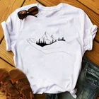 Женская футболка с принтом в виде горы, путешествий, лисы, весна-лето, 2020