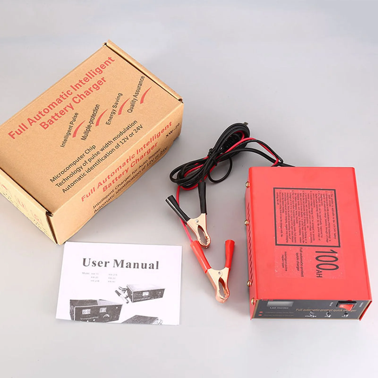 

110-250V 12/24V Car Battery Charger Automatic Intelligent Pulse Repair Lead Acid Battery With Adapter EU Plug UK plug US plug