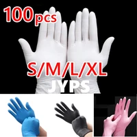 black nitrile gloves 100pcs waterproof cleaning pvc rubber latex gloves guantes pink disposable work gloves kitchen gadget set