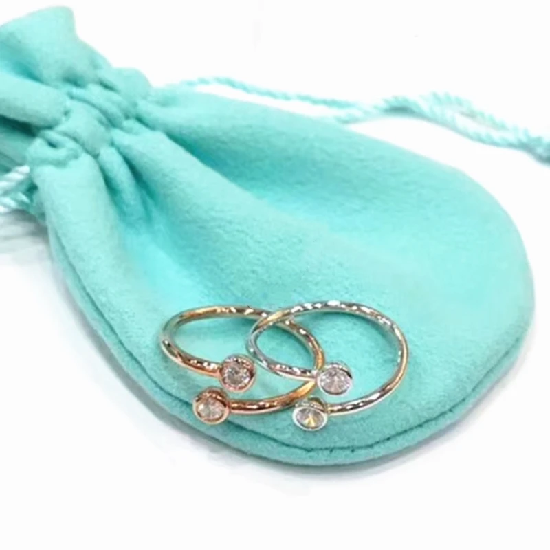 

1:1 925 sterling silver zircon simple style ring ladies logo original brand high quality jewelry holiday party gift