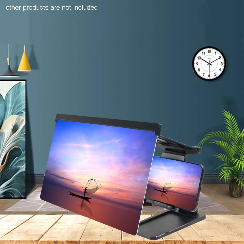 12 inch 3d mobile phone screen magnifier hd video amplifier folding mobile cell stand bracket with movie game magnifying for car free global shipping