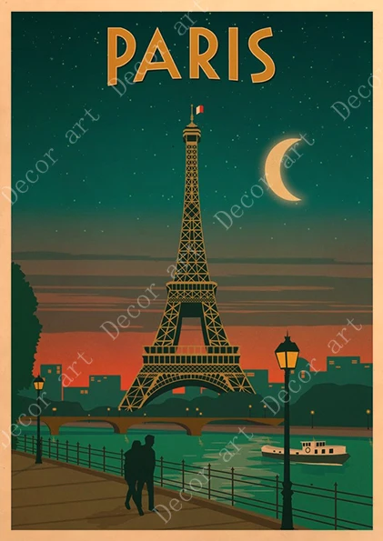Европа Путешествия во Францию Париж холст живопись винтажные настенные картины