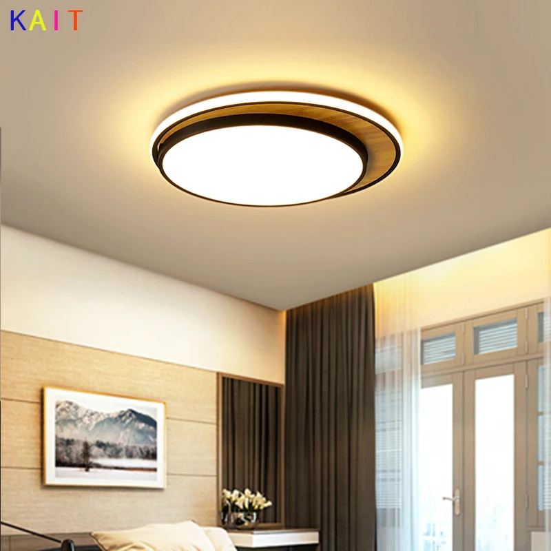 Светодиодный потолочный светильник современный деревянный цветной