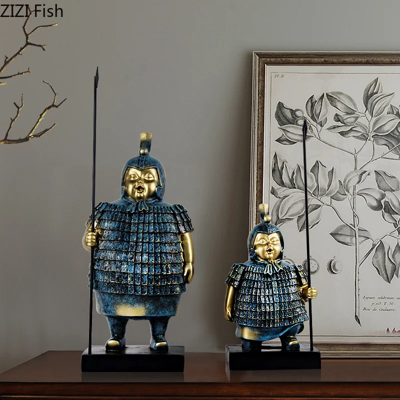 

Creative Characters Soldiers Antique Decor Living Room Study Desk Crafts Art Resin Soldier Portrait Sculpture Desktop Home Decor