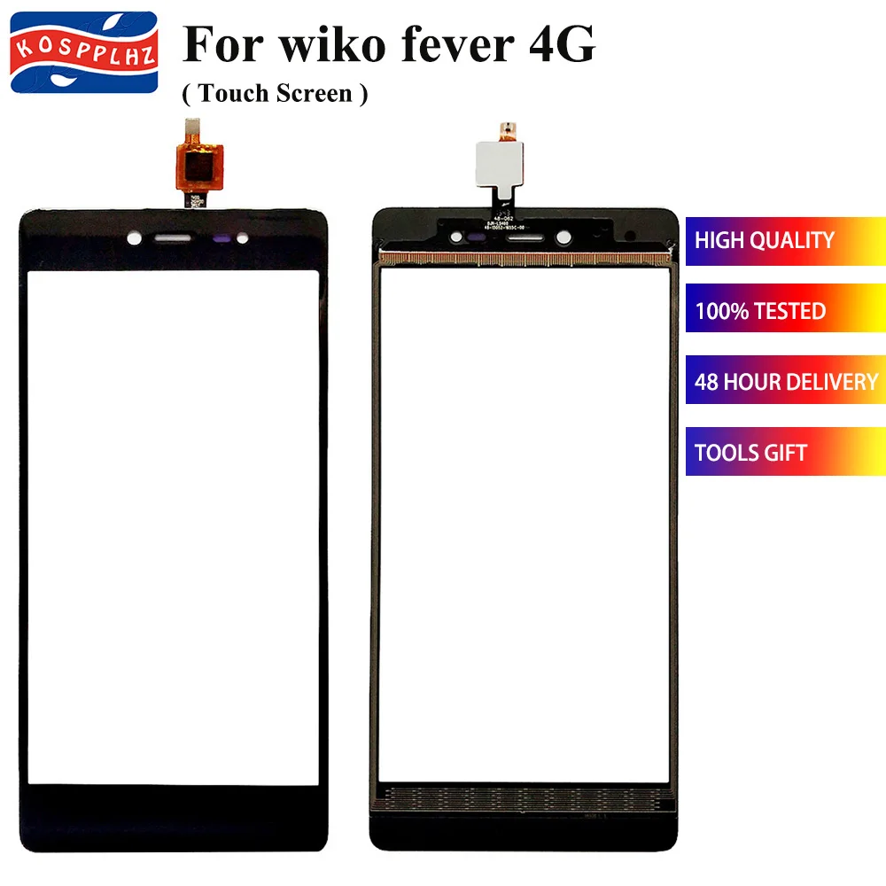 100% Протестировано для Wiko Fever 4G сенсорный экран внешняя стеклянная панель