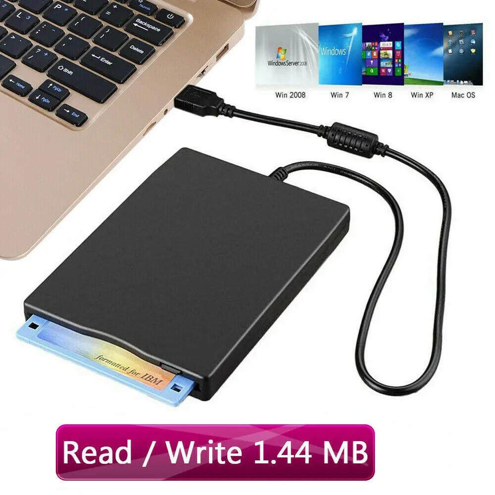 

3.5" USB External Floppy Disk Drive 1.44Mb Reader for PC Laptop Data Storage#50