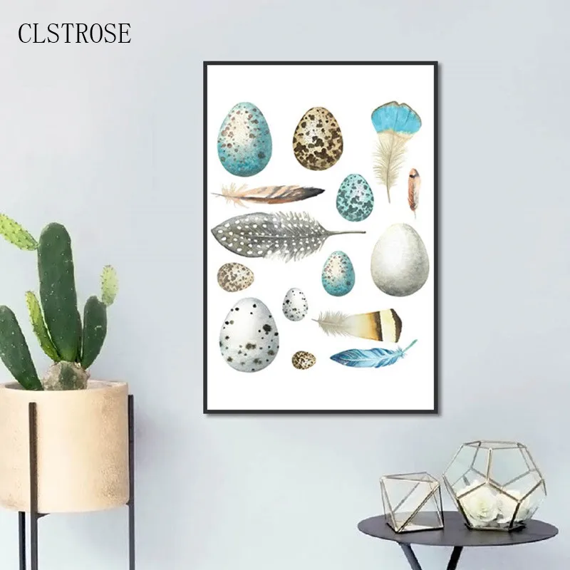 Современные декоративные постеры в виде мультяшных яиц скандинавском стиле для