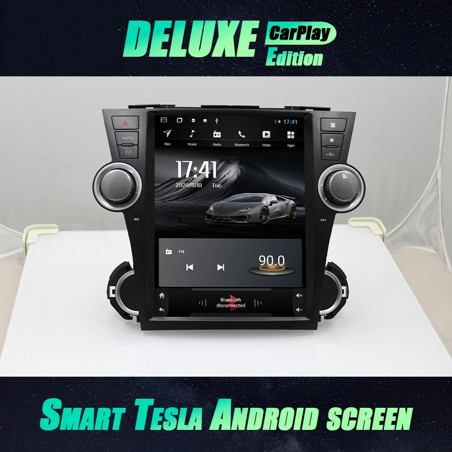 Магнитола Tesla для Toyota Highlander 2 мультимедийный проигрыватель Din Android 10 2007-2013 GPS |